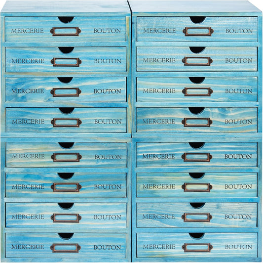 4-Pack Turquoise Mini Stackable Drawers