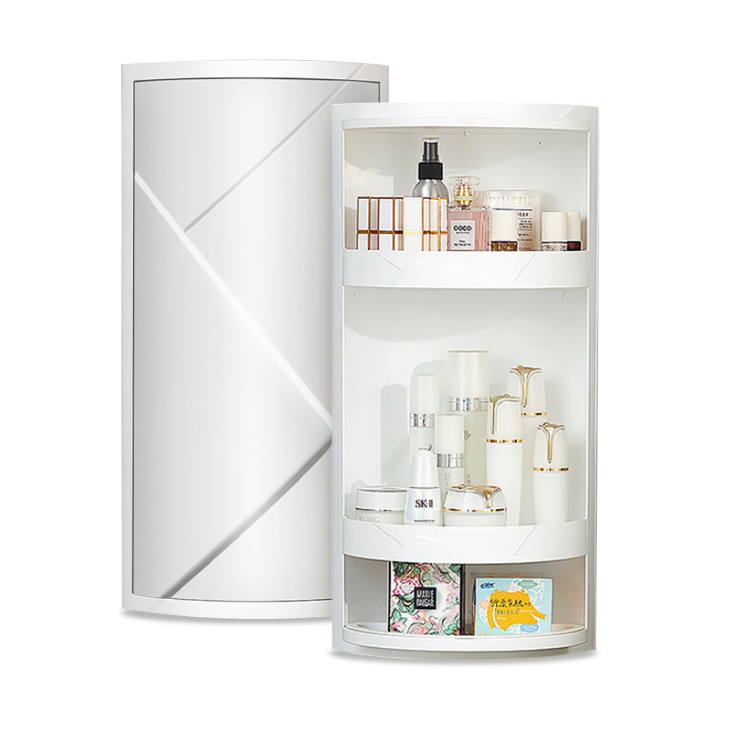 Bathroom Storage Corner Cabinet | Kichen Space Saver Rotating Organize ...