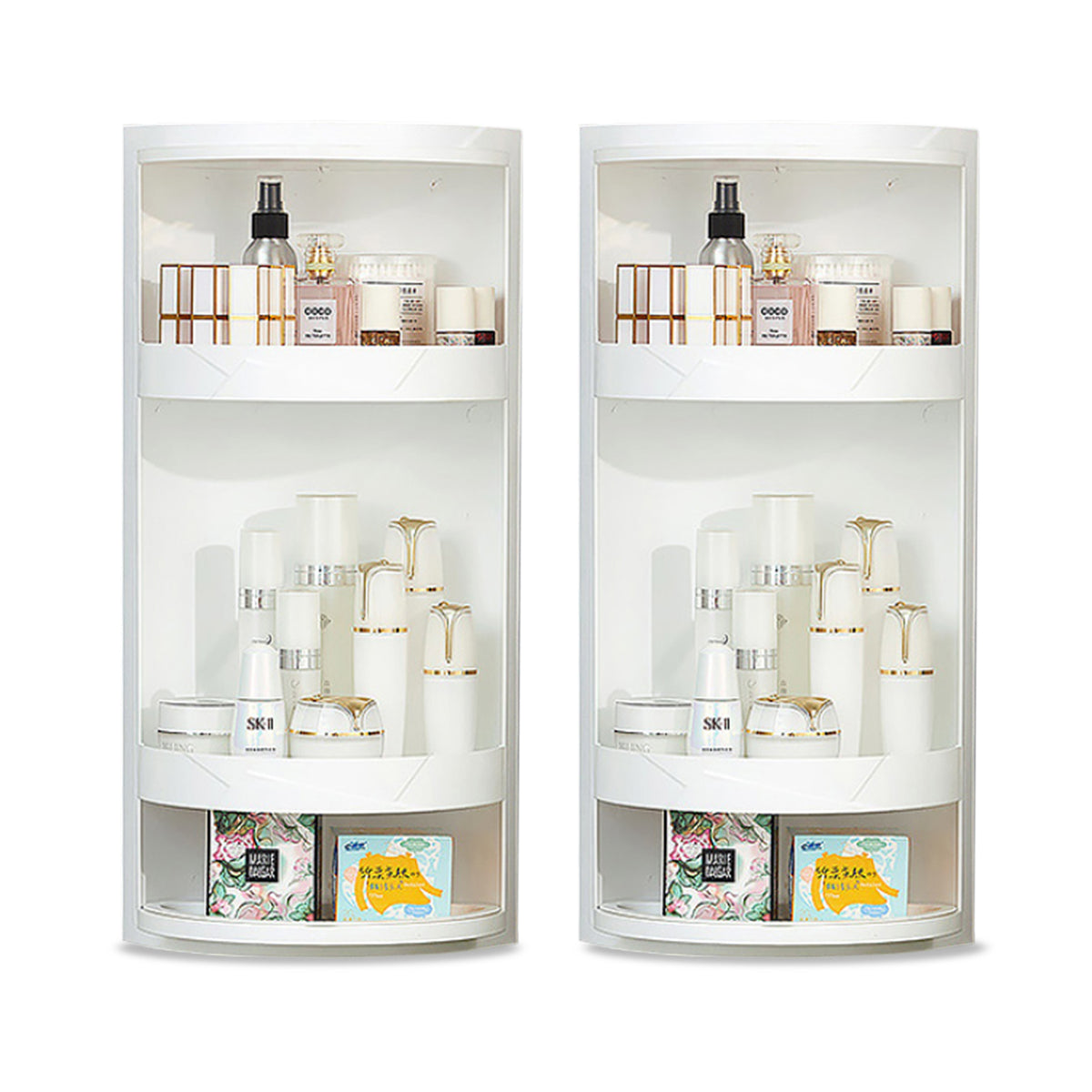 Bathroom Storage Corner Vanity Cabinet Space Saver Rotating Organizer –  Slicier