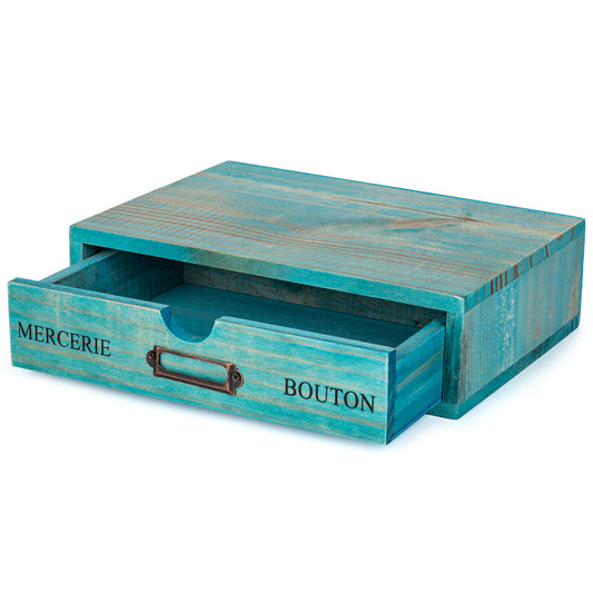 Desktop Organization and Storage Drawer | Stackable Farmhouse Country Style Desk Organizer Box