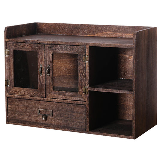 Coffee Tea Spice Station Kitchen Organizer Cabinet | Wood Desk Table Top Pantry Storage