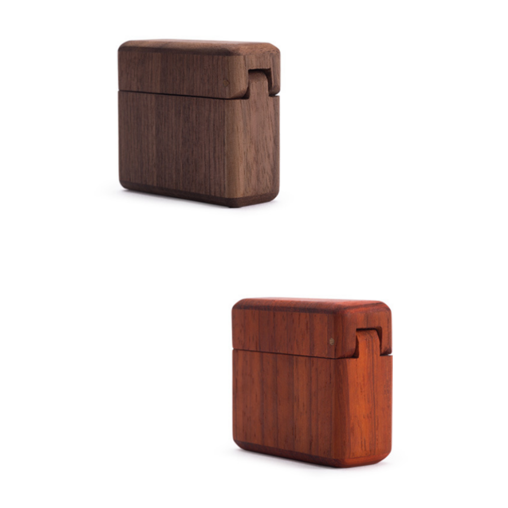 Solid Wood Single Ring Holder Box Lighter Style Wedding Band Travel