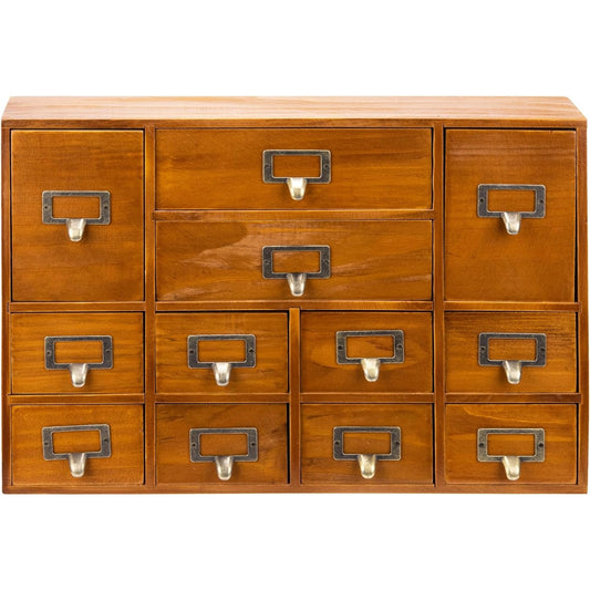 Vintage 12-Drawer Mahogany Apothecary Cabinet