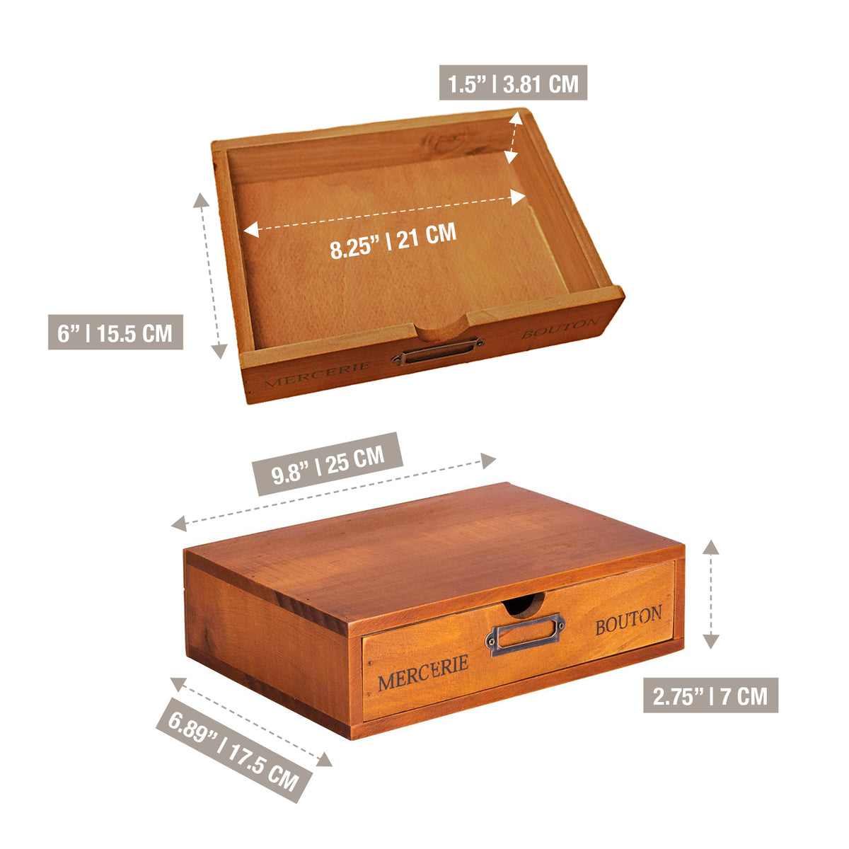 Stackable Vintage Wooden Storage Box | Multilevel Wood Table Top Desk ...