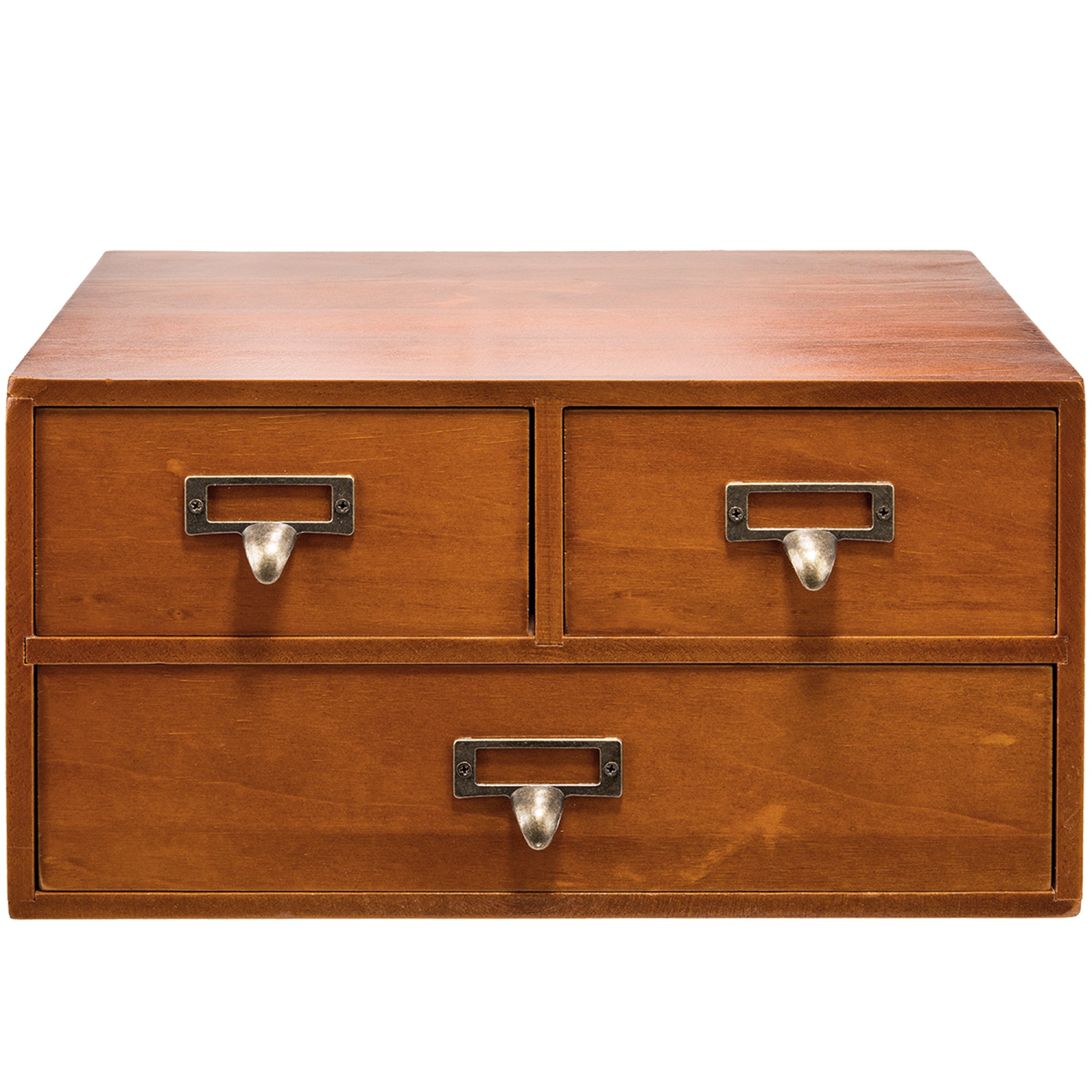 Load image into Gallery viewer, Vintage Desktop Apothecary Cabinet with 3 Drawers - Catalog Drawers with Label Holders
