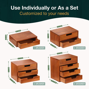 4-Pieces Drawer Cabinet Bundle Set-Countertop Drawer Cabinets for Mix and Match - Wood Stackable Drawer Units