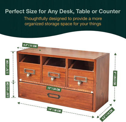 4-Drawer Desktop Organizing Cabinet-Drawer Organizer for Work Desk or Study Table