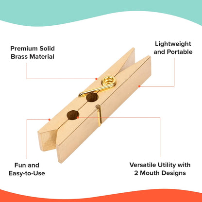 Solid Brass Clothespin Clips 