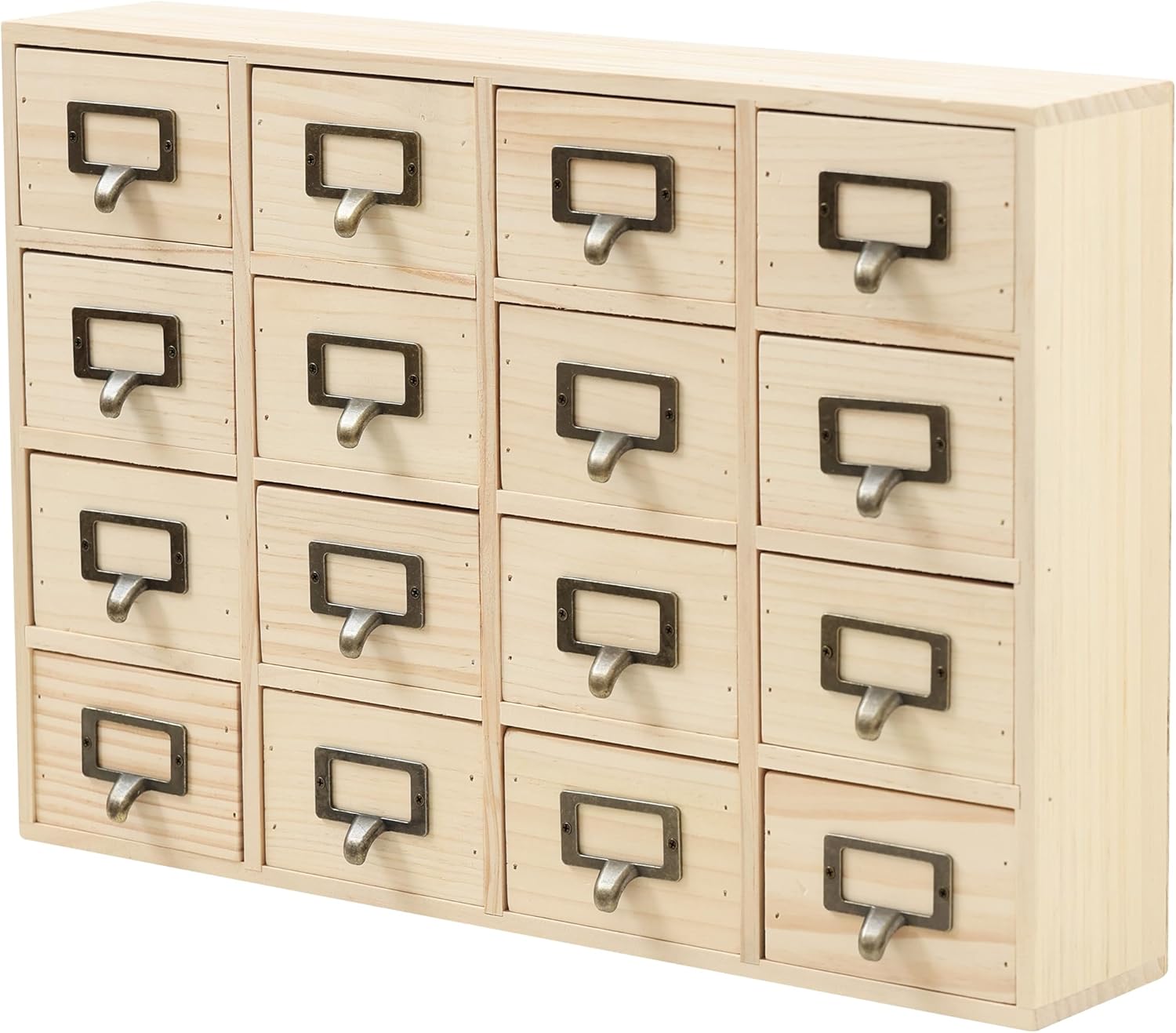 DIY Wooden Unfinished 16-Drawer Apothecary Cabinet
