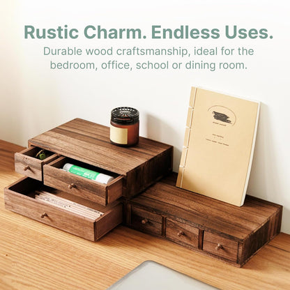 3-Piece Desktop Apothecary-Style Storage with 6 Drawers for Crafts, Sewing & Stationery