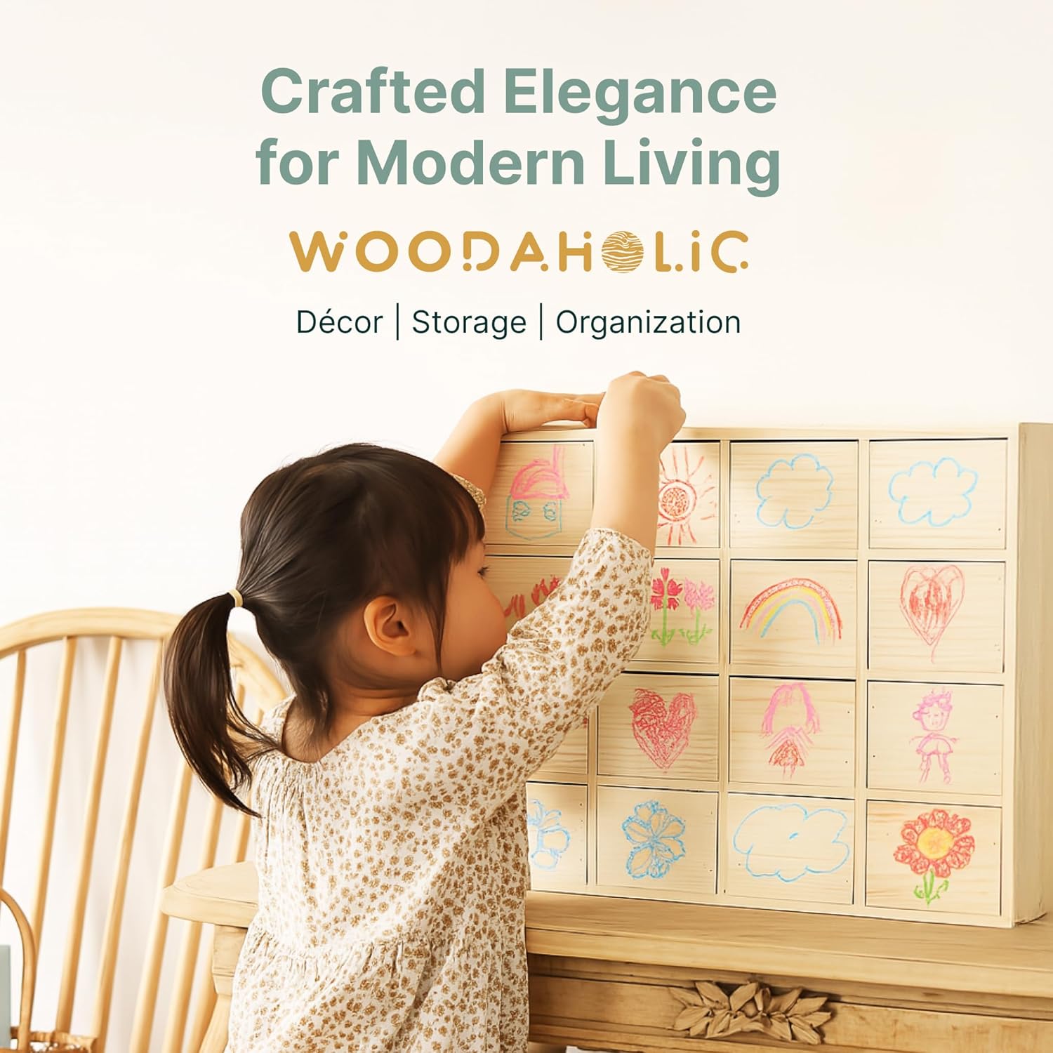 DIY Wooden Unfinished 16-Drawer Apothecary Cabinet