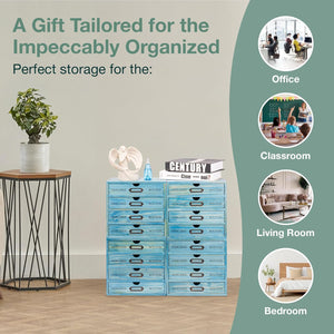 4-Pack Turquoise Mini Stackable Drawers 