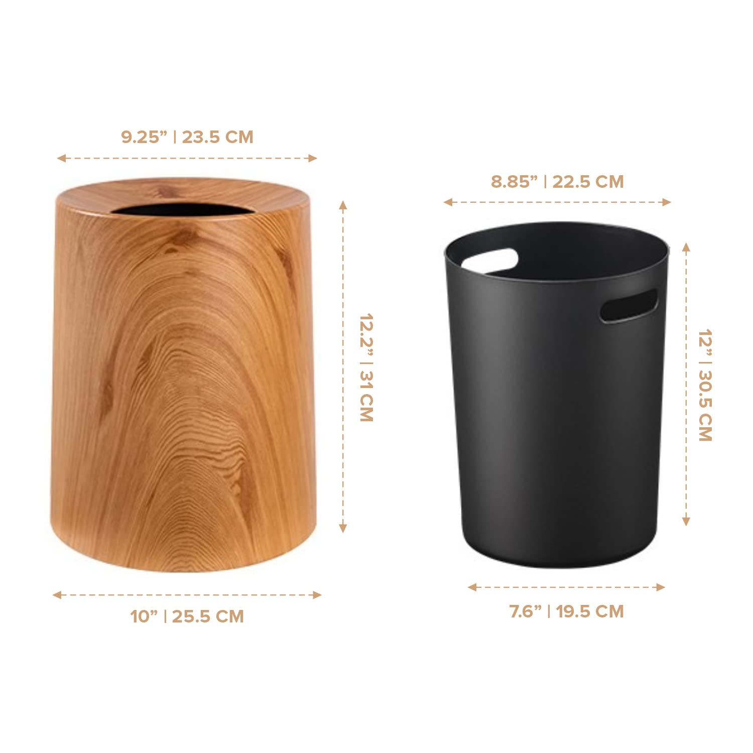 Load image into Gallery viewer, Anti Spill Wood Style Waste Basket 