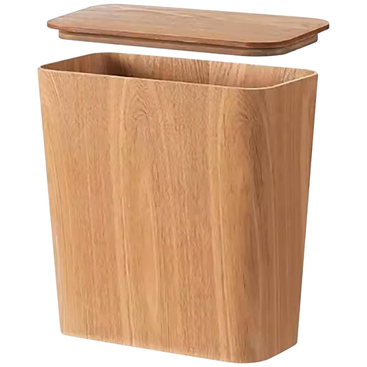 Light Wood Grain Indoor Trash Can 