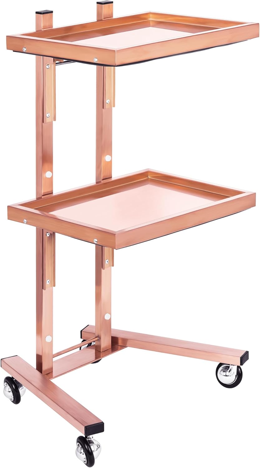 Rose Gold 2-Tier Utility Cart on Wheels