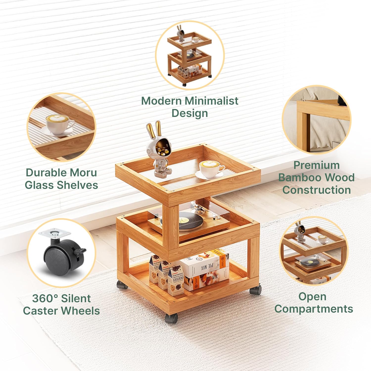 3-Tier Multifunctional Storage Trolley 