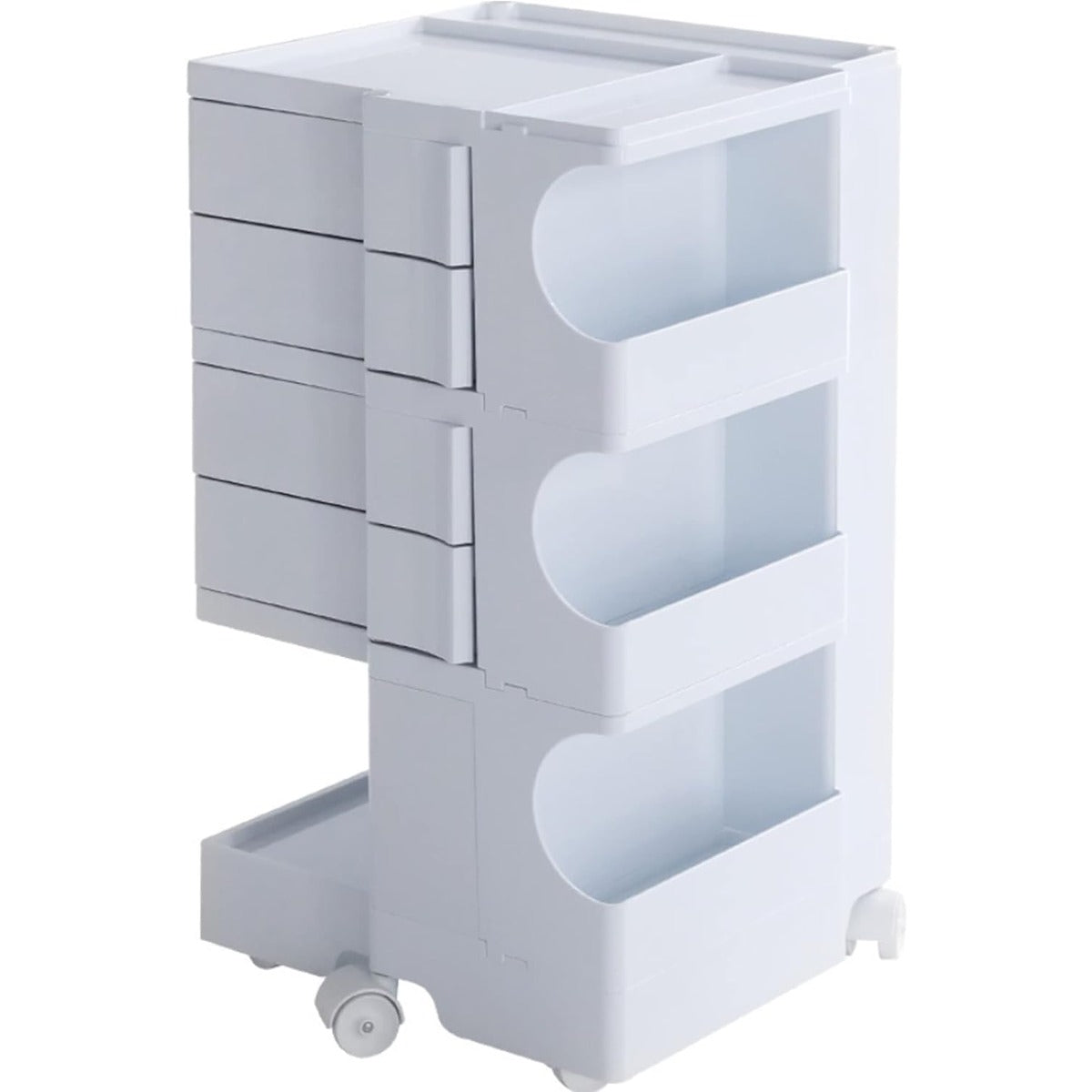 Multipurpose Utility Storage Cart - MCM Storage with Wheels and Slide Out Drawers - Professional Trolley Cart