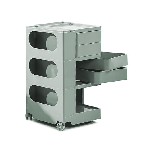 Multipurpose Utility Storage Cart - ABS Plastic Storage Caddy with Wheels and Slide Out Drawers - Sage Green