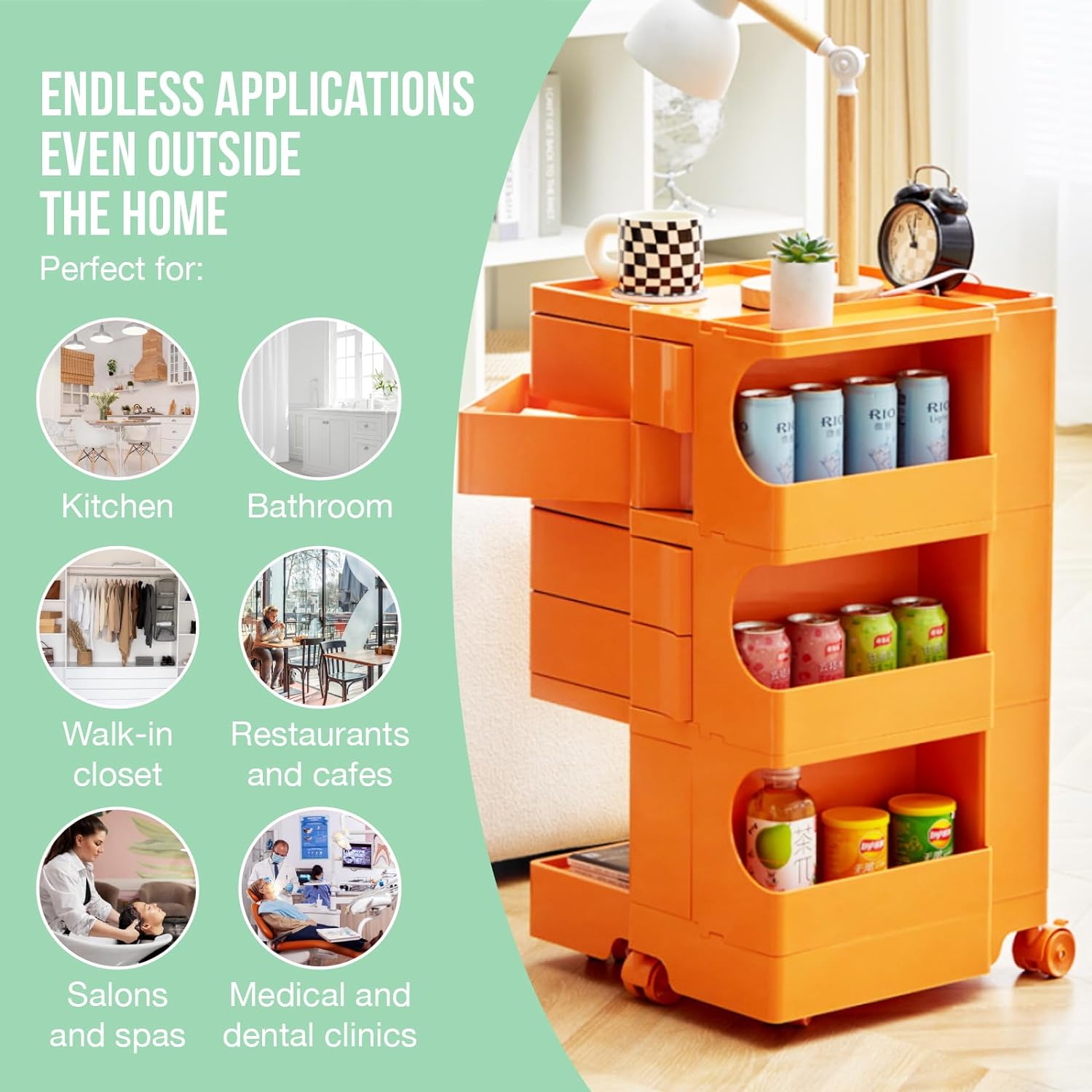 Load image into Gallery viewer, Home Storage Cart I Rolling Wheels 4 Pull Out Drawers I Professional Designer Salon Supply Caddy