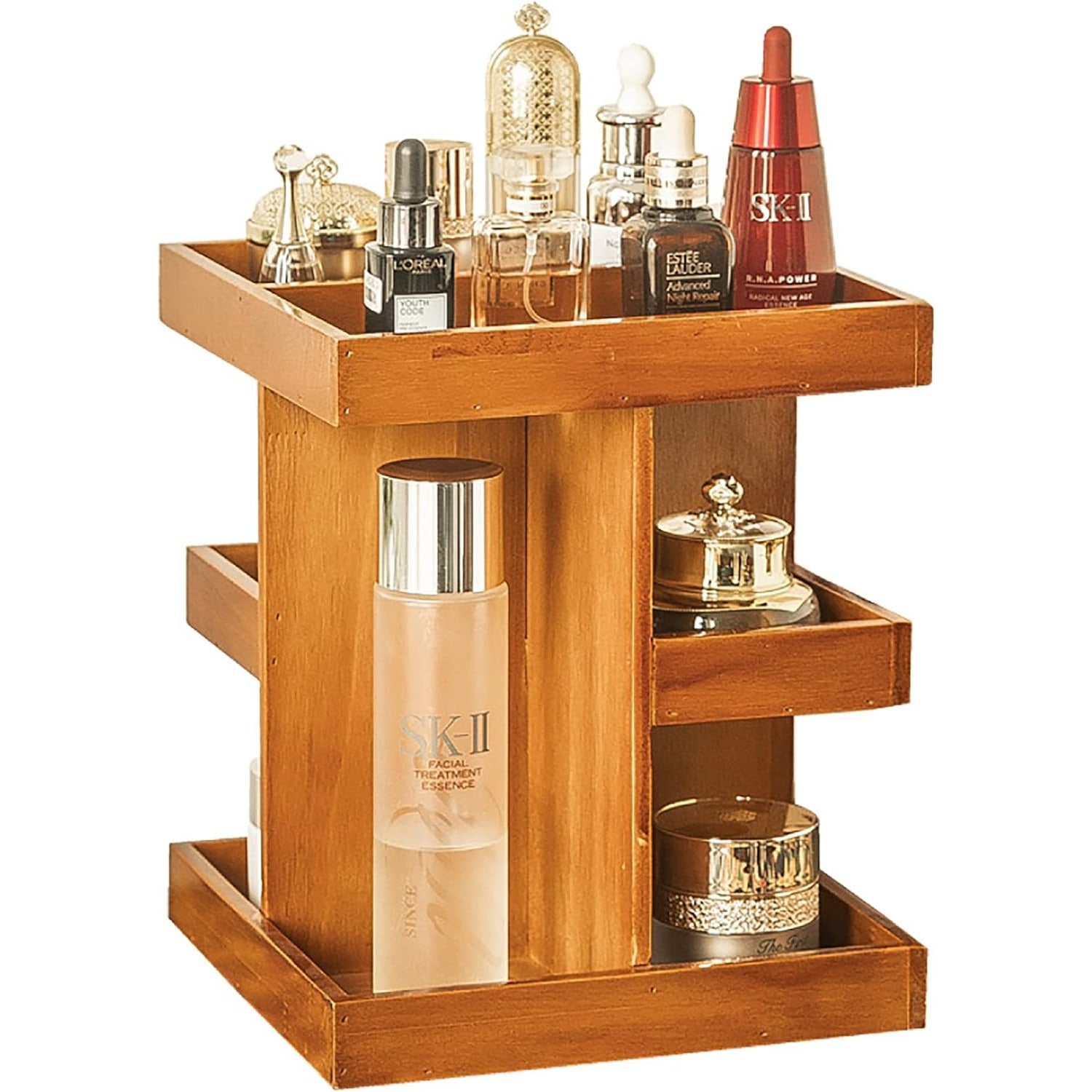 Rotating Makeup Organizer Cube for Vanity Desk