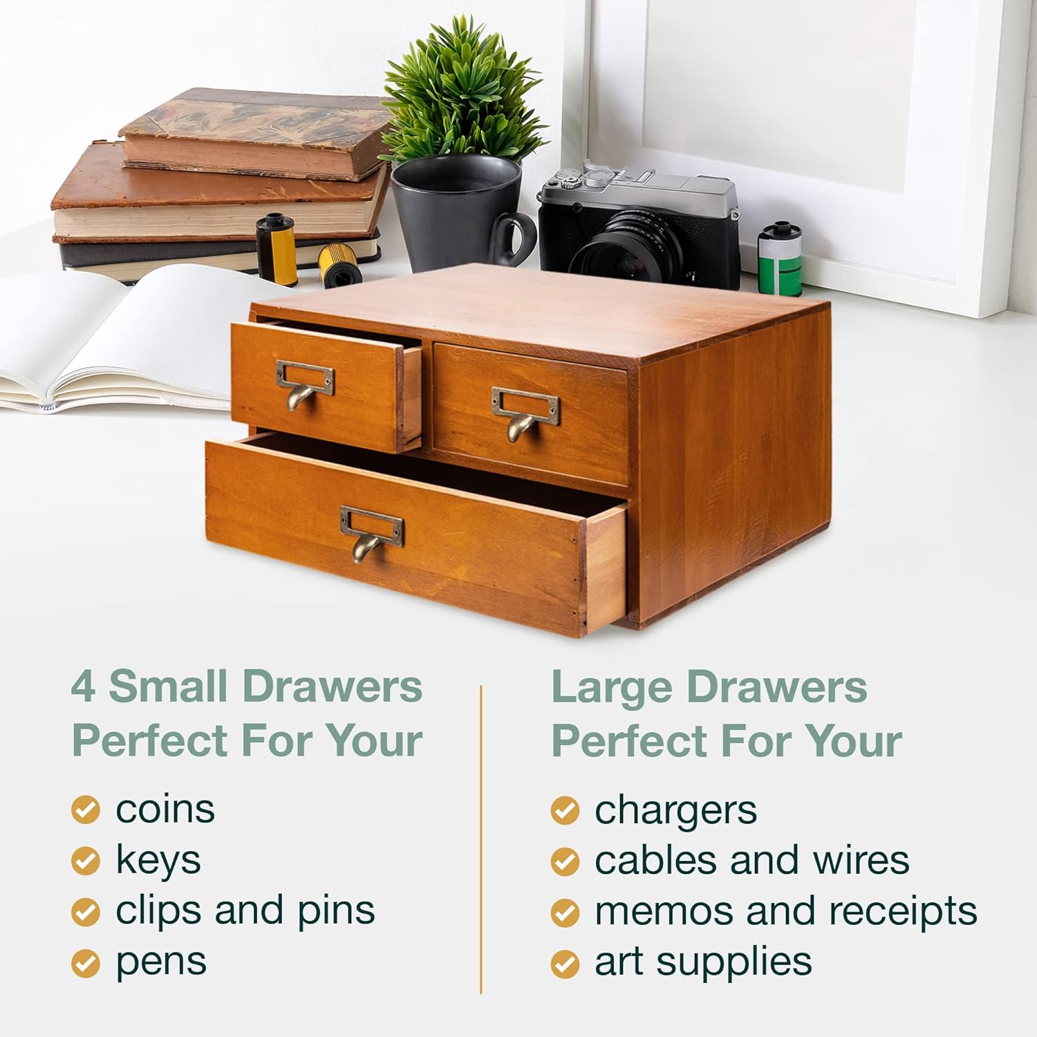 Vintage Desktop Apothecary Cabinet with 3 Drawers - Catalog Drawers ...