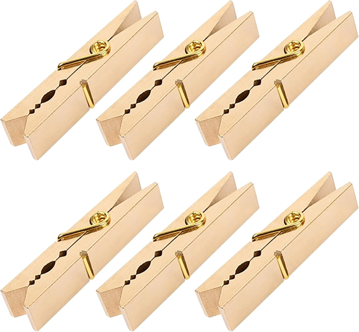 Solid Brass Serrated-Mouth Clothespins 
