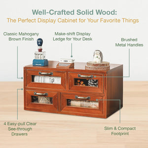 Store and Display Wooden Desk Top Organizer Cabinet