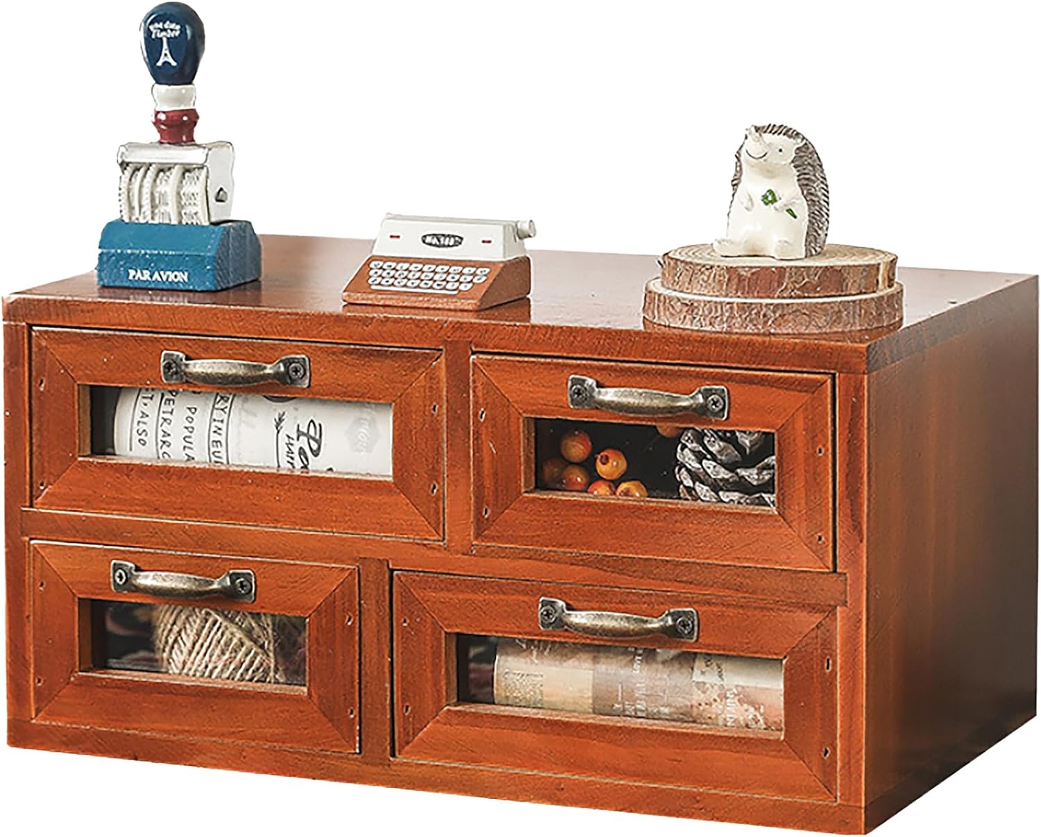 Load image into Gallery viewer, Store and Display Wooden Desk Top Organizer Cabinet