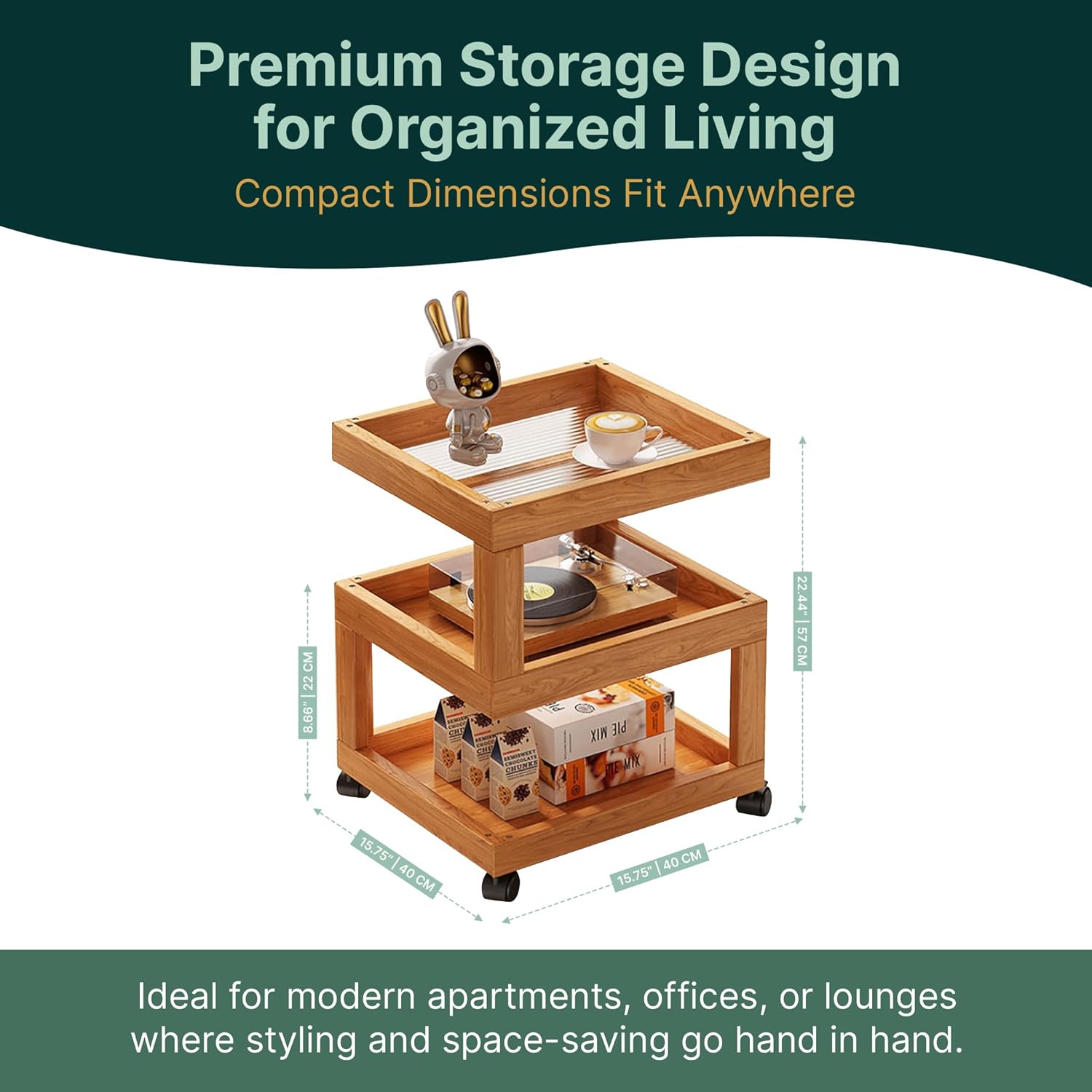 3-Tier Multifunctional Storage Trolley 