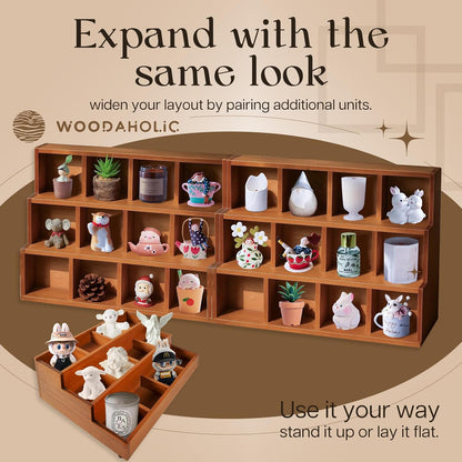 Wooden 3-Tier Display Riser Shelf – Stackable Desktop Organizer for Plants, Candles, Collectibles & Stationery