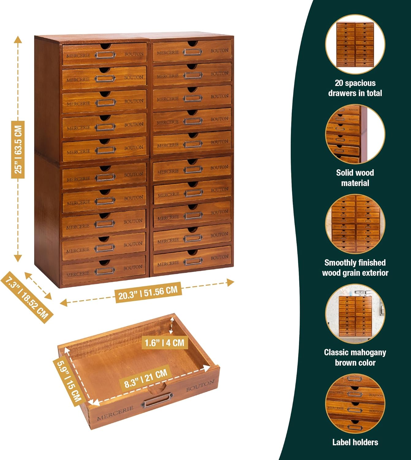 Load image into Gallery viewer, 5 Drawers Organizers with Label Holders