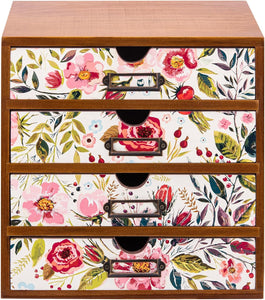 Vintage Floral 4-Drawer Desk Organizer