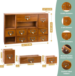 Vintage 12-Drawer Mahogany Apothecary Cabinet