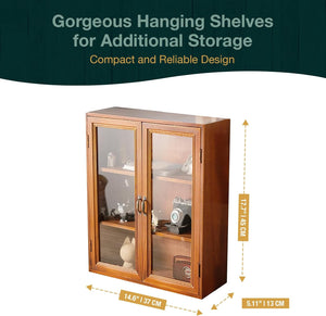 Wall Mount Storage Display Cabinet with Clear Display Doors