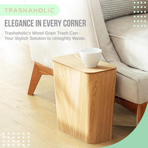 Light Wood Grain Indoor Trash Can 