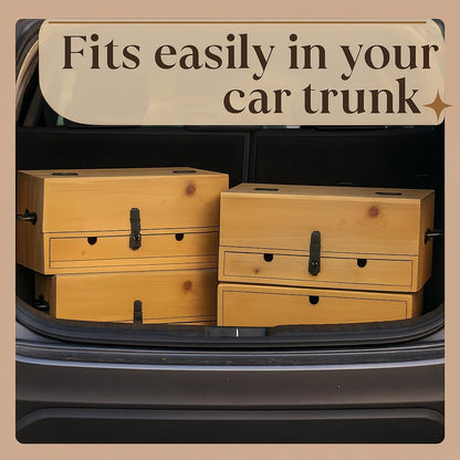 Hardwood Artist Desk Organizer with Drawers & Compartments