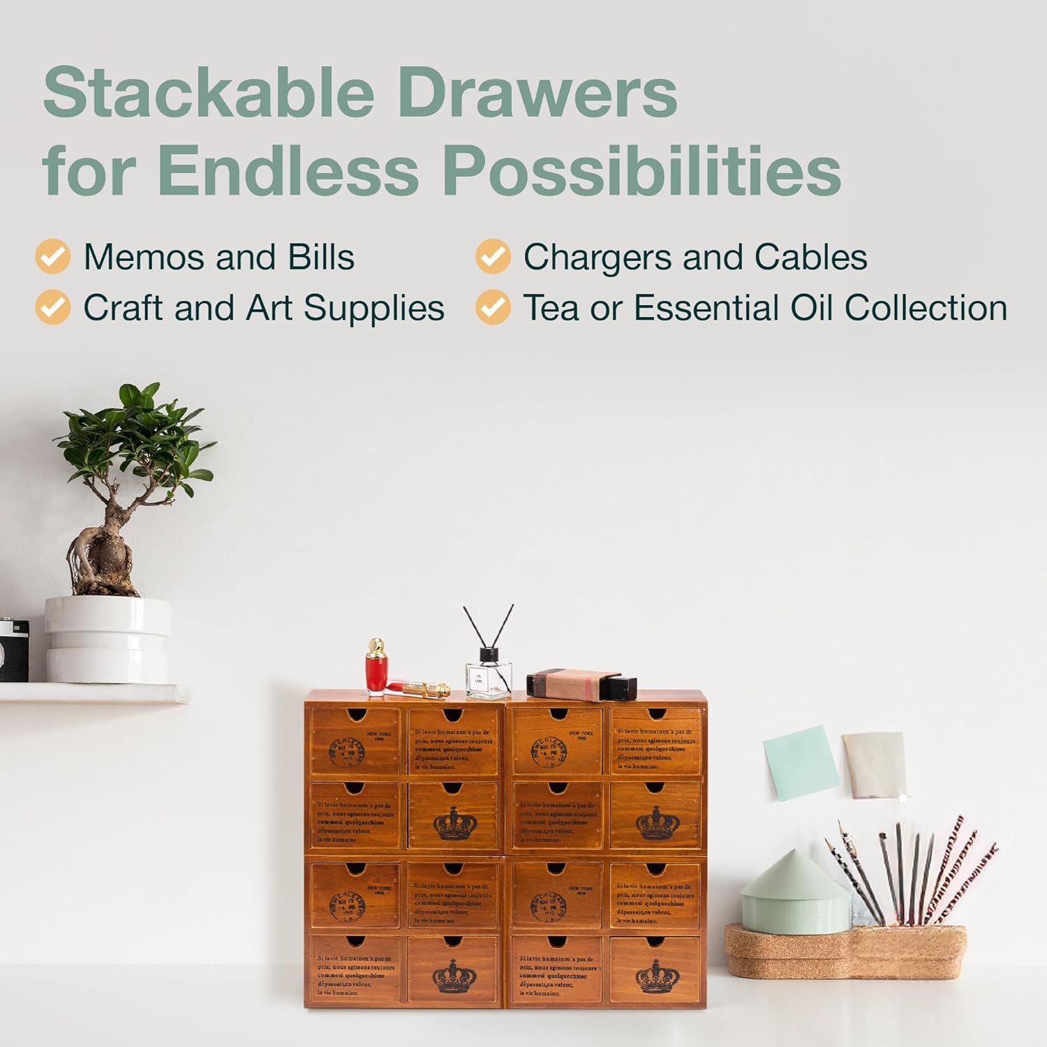 4-Drawer Stackable Storage Set