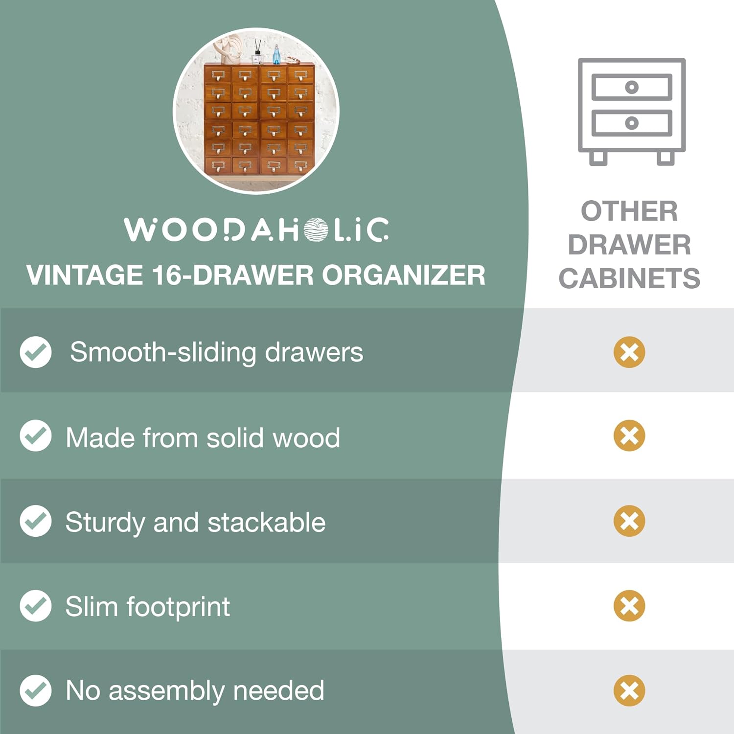 4-Pack Stackable Mahogany Card Catalog Drawers
