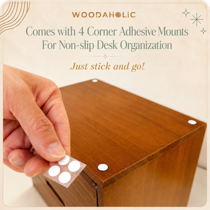 Stackable Vintage Wood 4 Drawer Desktop Wood Cabinet Organizer Box I Retro Craft Storage