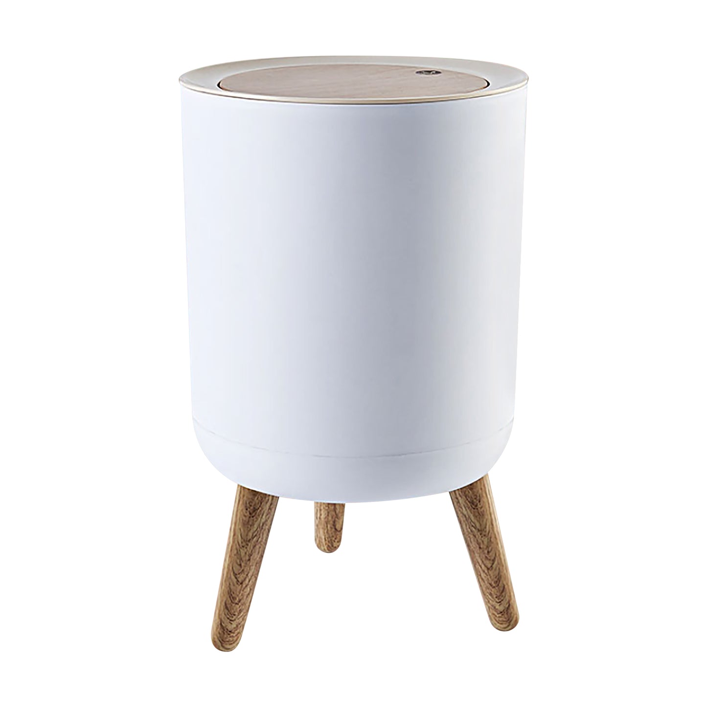 TRASHAHOLIC Modern White Designer Nordic Style Trash Can | Round Trash Bin w/ Legs