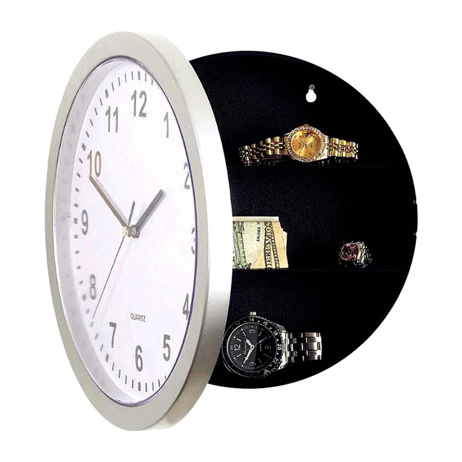 Wall Safety Box Clock Hidden Stash Storage - Timeclock With Hidden