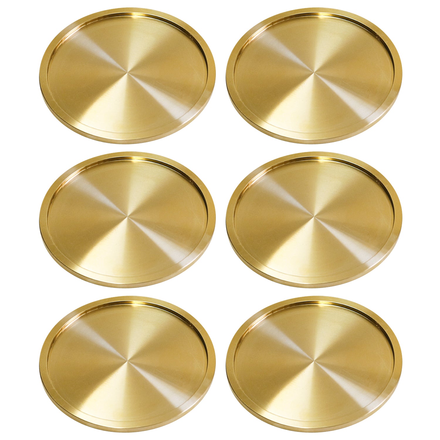 Round Brass Metallic Textured Coaster