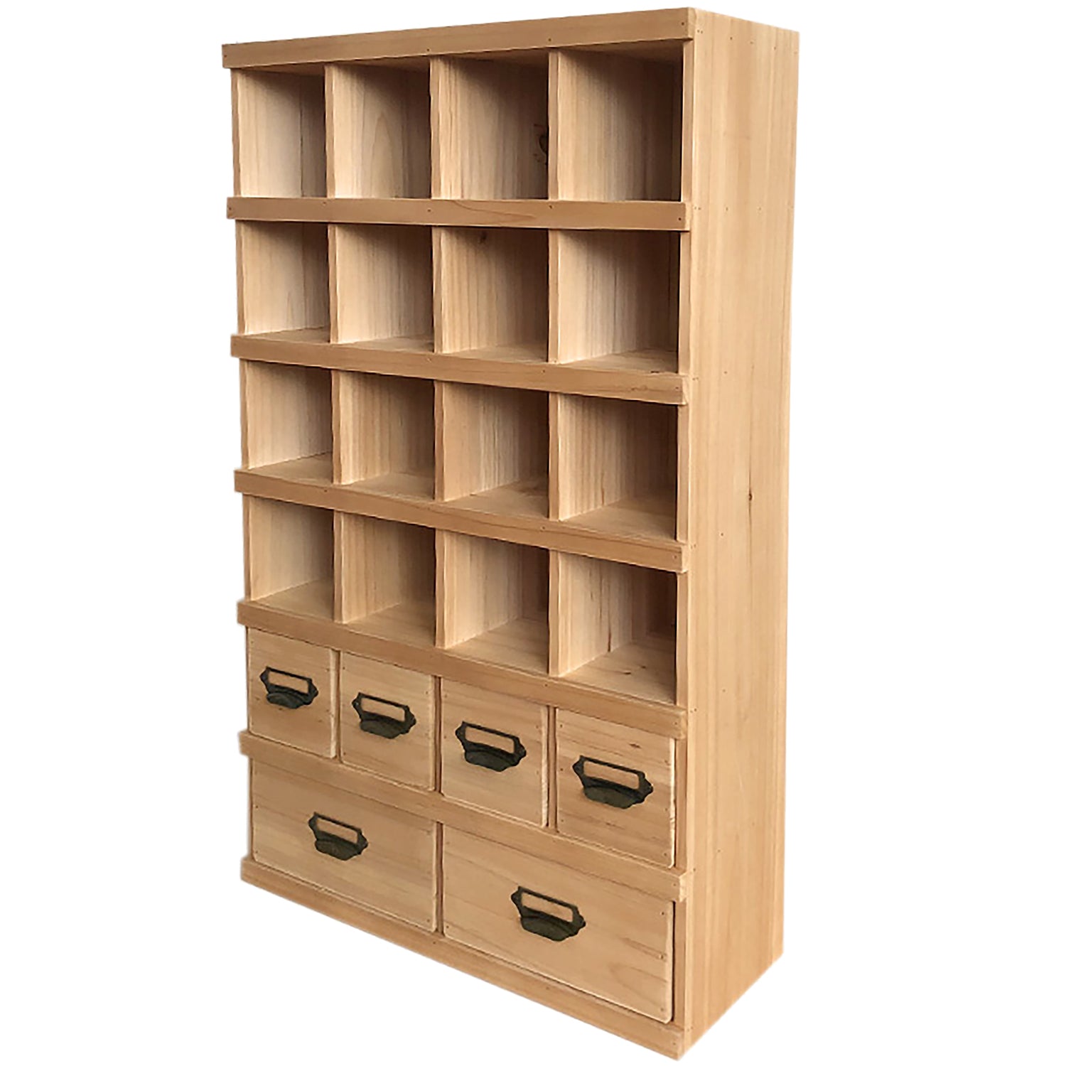Load image into Gallery viewer, Chest Of Drawers Wood Cubby Cabinet | 12-Slot Wood Shelf w/ 6 Drawers Mailroom Card Organizer