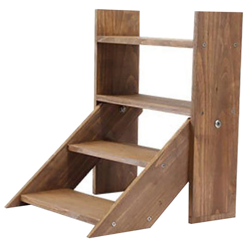 4 Level Table Top Plant Photo Stand | Vintage Stair Ladder-Style Desk Cabinet Storage Organizer