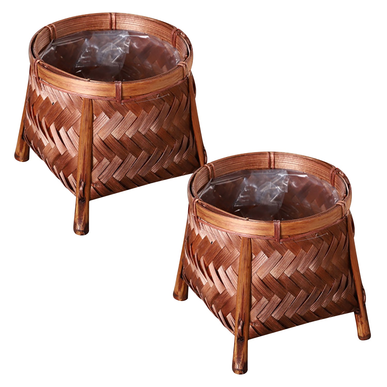 japanese planter pots Hand Woven Rattan Straw Basket for Plant Pots