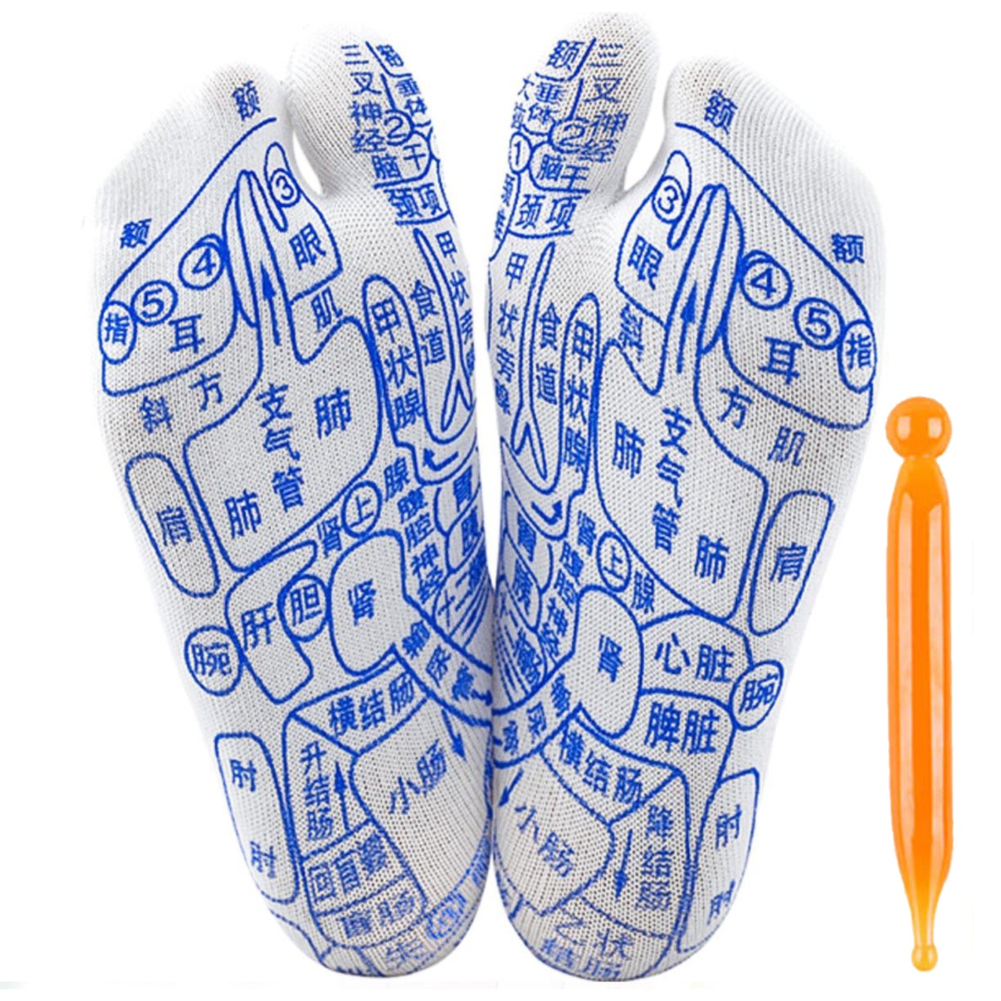 Reflexology Pressure Point Map Socks | Acupressure Foot Massage Guide Tool