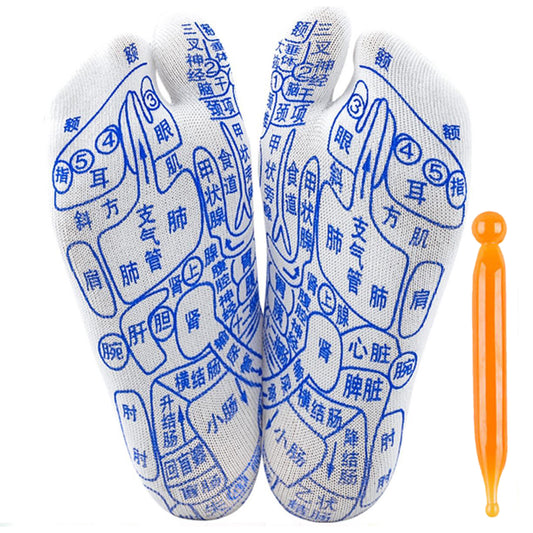 Reflexology Pressure Point Map Socks | Acupressure Foot Massage Guide Tool