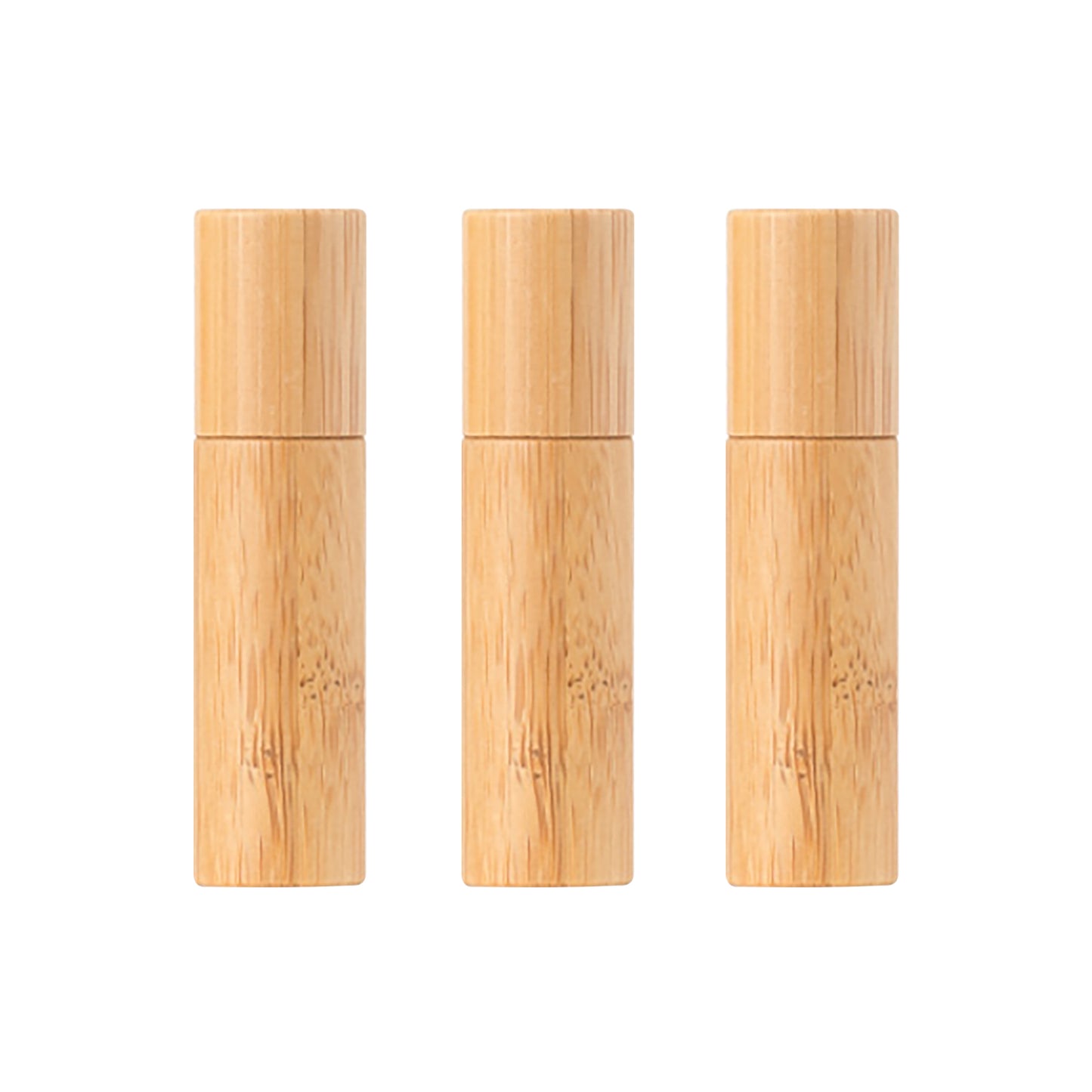 Bamboo Travel Oil Bug Spray Refillable Roll On Bottles | Natural Designer Look I Value 3 Pack