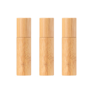 Bamboo Travel Oil Bug Spray Refillable Roll On Bottles | Natural Designer Look I Value 3 Pack