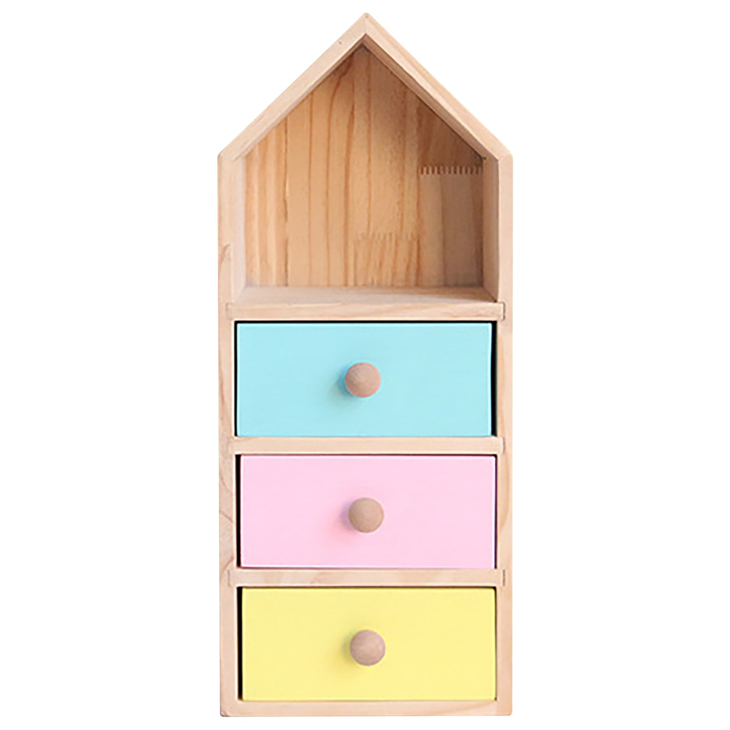Load image into Gallery viewer, House Shaped Display Shelf | Wood Dresser Floating Shelves Kids Nursery Desktop Cute Organizer